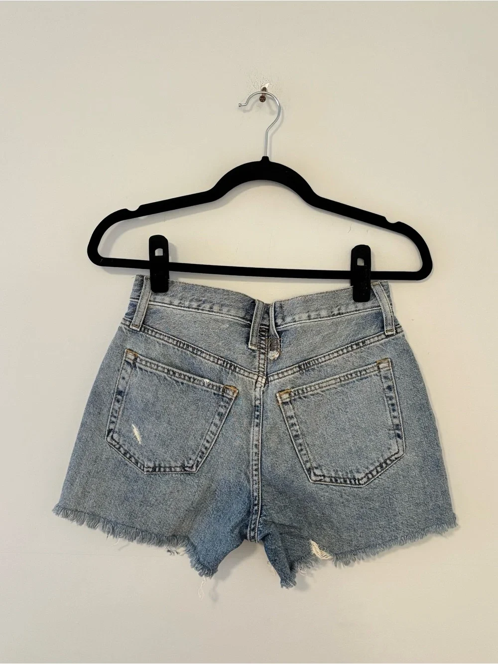 We The Free Distressed Denim Shorts Button-Fly Raw Hem Jean Bottoms Summer